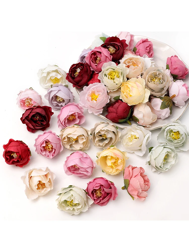10/20 Stücke 4 cm Rose Knospe Künstliche Blumen Köpfe Hochzeit Dekoration Wohnkultur Kranz Scrapbooking Handwerk Gefälschte Blumen Zubehör – Detail 10
