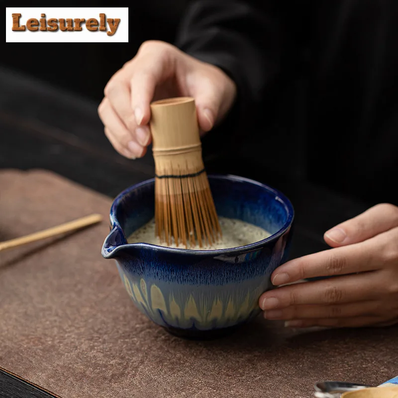 Wire Drawing Tea Set Complete Set Matcha Beater Japanese Matcha Set Kit Green Tea Powder Tea Soaking Tea Holder Matcha Tool Set