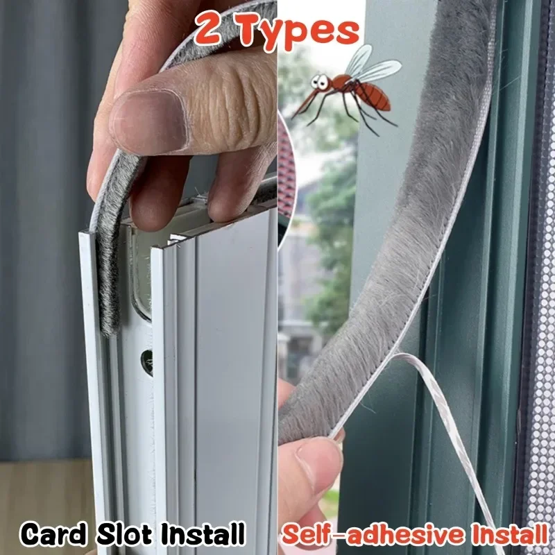 Door Seal Strip Window Seal Strip Sealing Strip 10M Door Window Soundproof Brush Seal Weather Stripping Burlete Puerta Mousse Acoustique Windows Gap Foam Filler