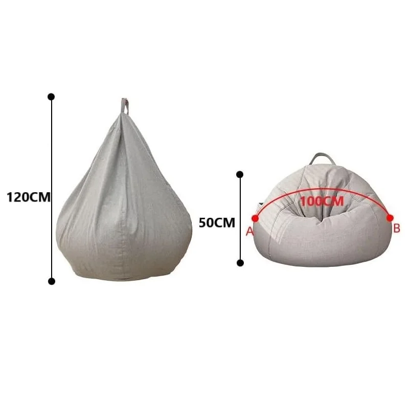 أريكة بين باج مع حشوة، كرسي كيس فول كتان ناعم مملو...