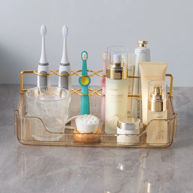 

Bathroom Makeup Multifunction Toothbrush Toothpaste Holder Organizer Shelf Bathroom Shelves Storage Rack Tooth Brush Holder