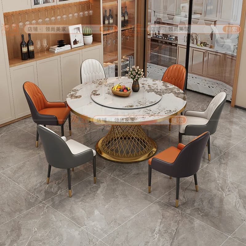 

Mobiles Nordic Dining Table Round Living Room Breakfast Dinning Table Set Modern Coffee Luxury Mesa Plegable Salon Furniture