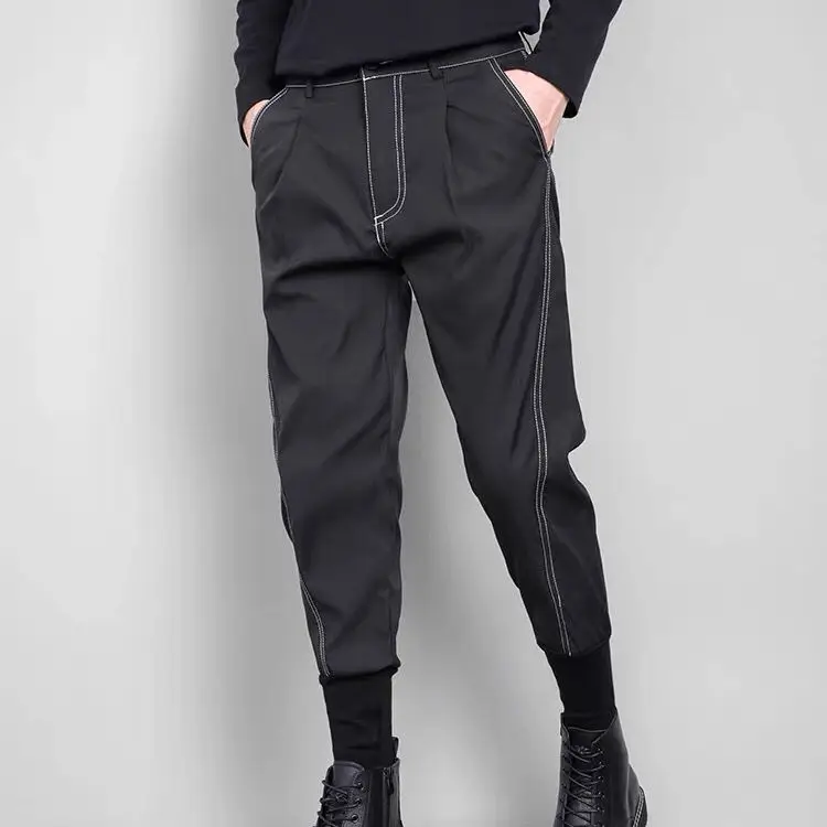 

Брюки мужские прямые хлопковые, деловой костюм, Элегантные Дизайнерские повседневные Формальные штаны, A125, весна-лето 2023