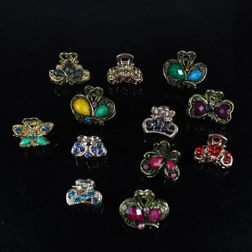 

Random Color Women Jewelry Gifts Mini Hair Clip Claw Barrette Resin Hairpins Butterfly Crown