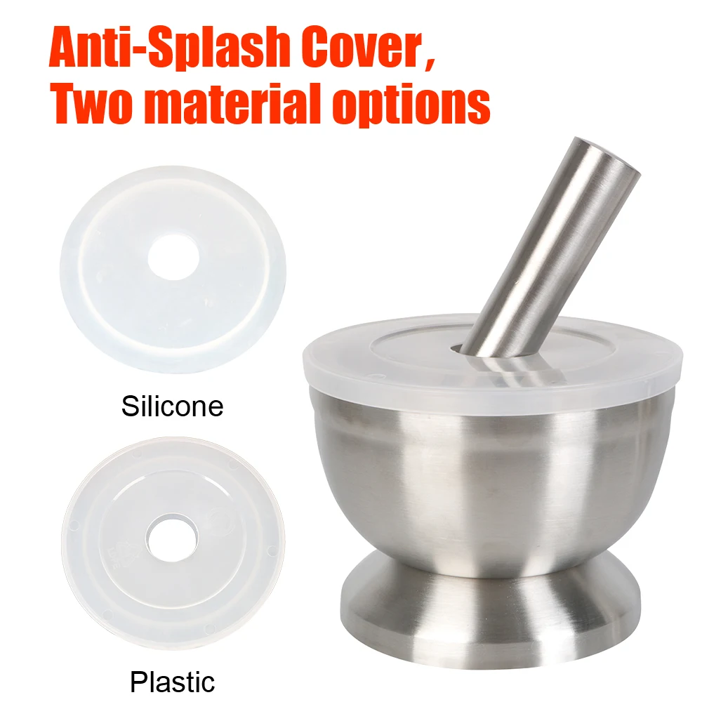 MortarPestleSpicePillMixingGrindingCrusherBowlStainlessSteel