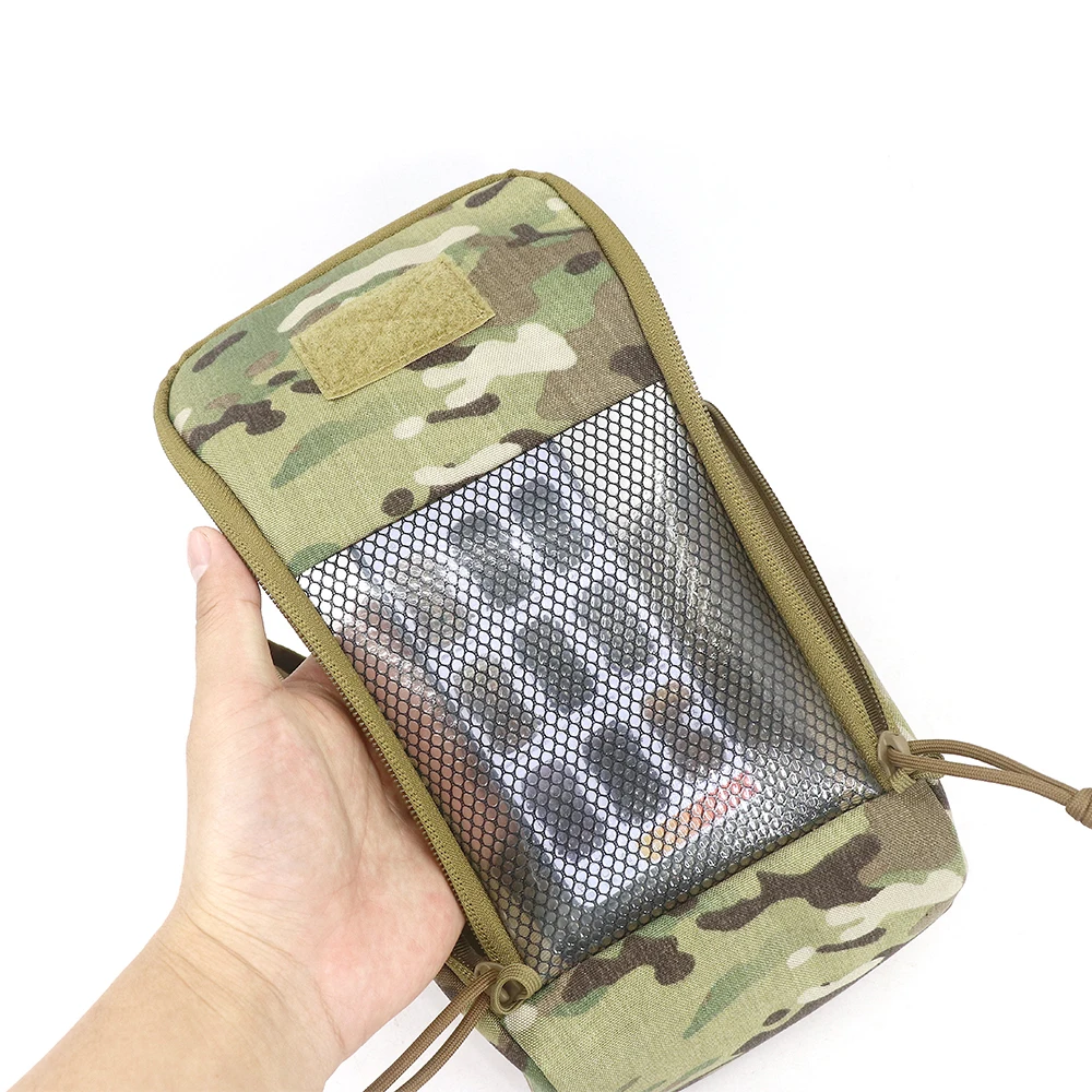 Taktischer Rucksack, internes Modul, Erweiterungspaket, Wabenstruktur, transparentes Fenster, Hakenschlaufe, Innentasche – Detail 6