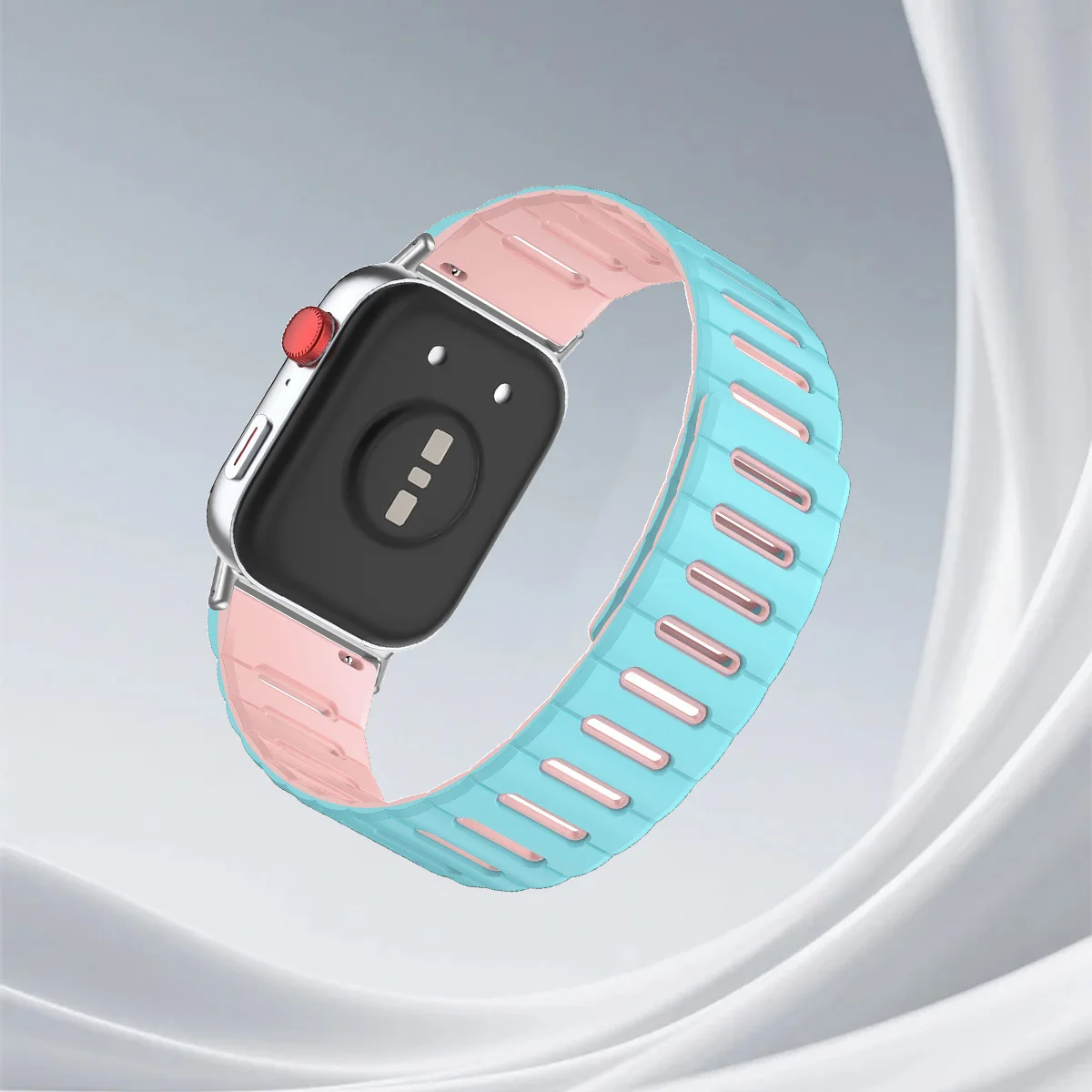 Two-Tone Silicone Magnetic Sport Strap - Soft, Breathable Bracelet