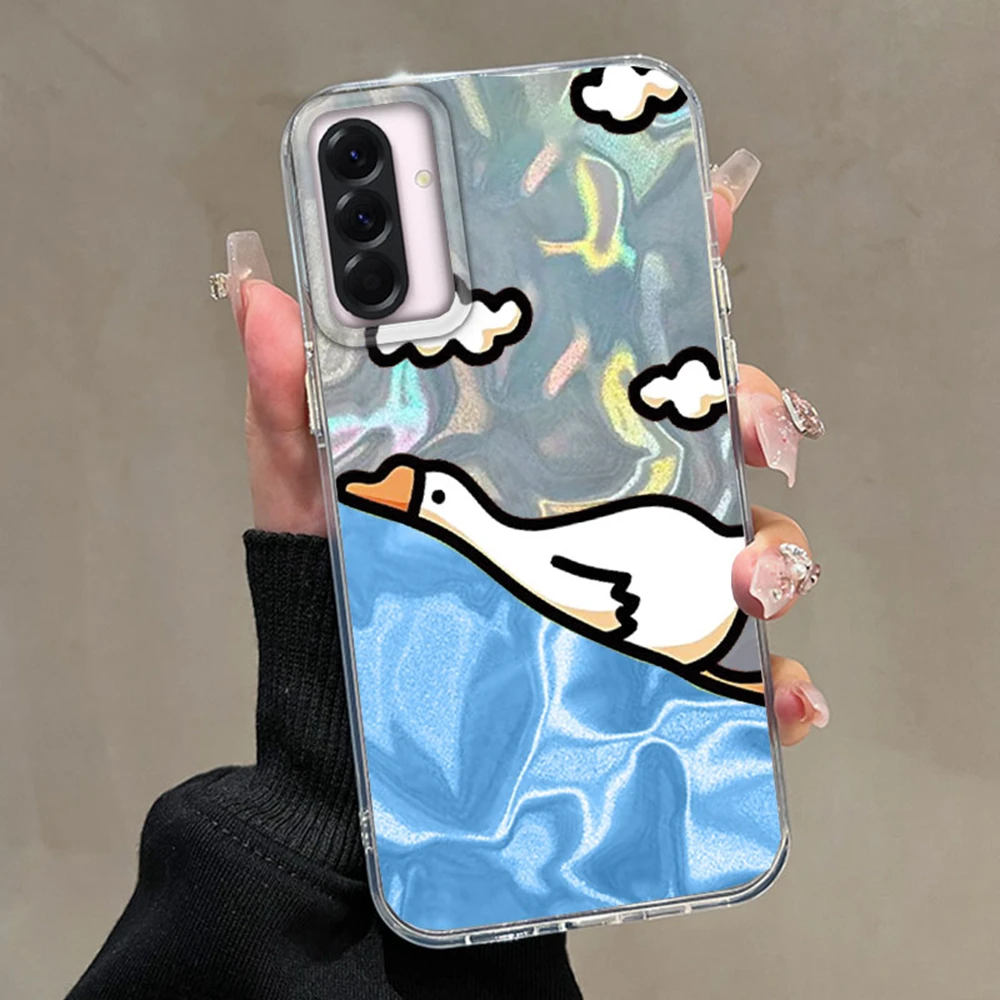 Adorable Cartoon Duck Cat Silicone Phone Case Back Cover