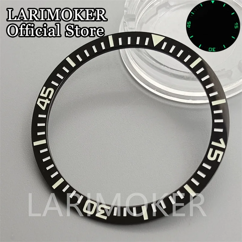 LARIMOKER 37.9mm black blue green bezel insert ceramic bezel luminous watch ring accessories
