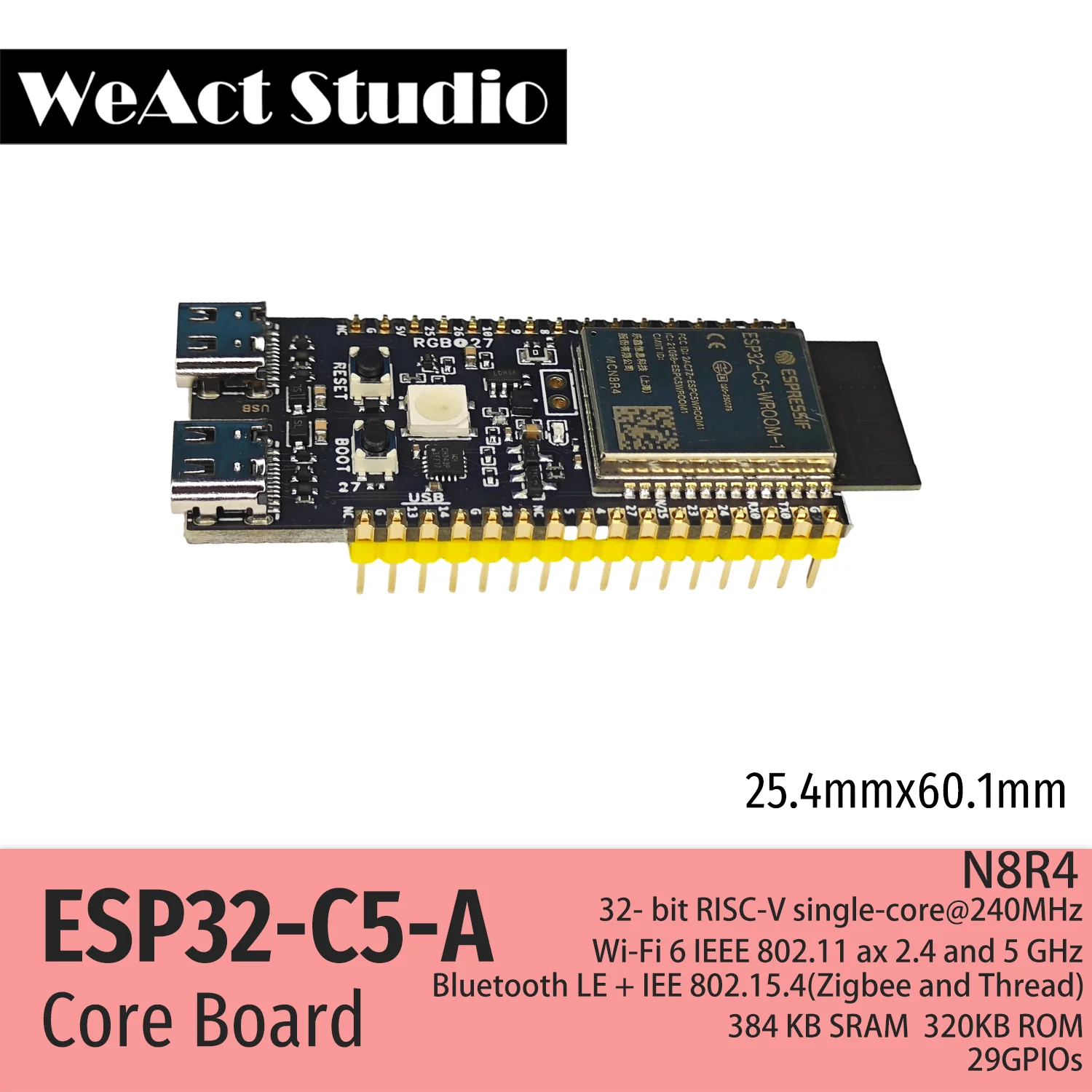 รูปสินค้า บอร์ดพัฒนา Wi-Fi 6 ESP32-C5-A รองรับ 2.4/5GHz