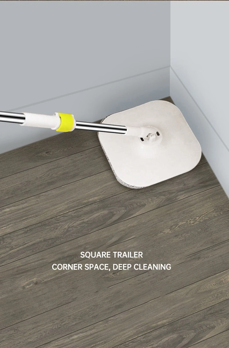Mop Floor Clean Mop Household Hand-Free Rotary Mop Cleaning Hand Pressure Water-Absorbing Wet And Dry Dual-Use Flat Top Mop Set