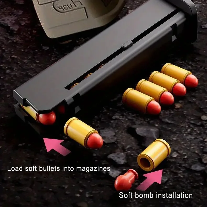 SIG17 M92 Continuous Firing Toy GunShell Ejceting AutomaticEVA Foam Blaster Outdoor CS Shooting Weapons Pistol for Kids Gift 6