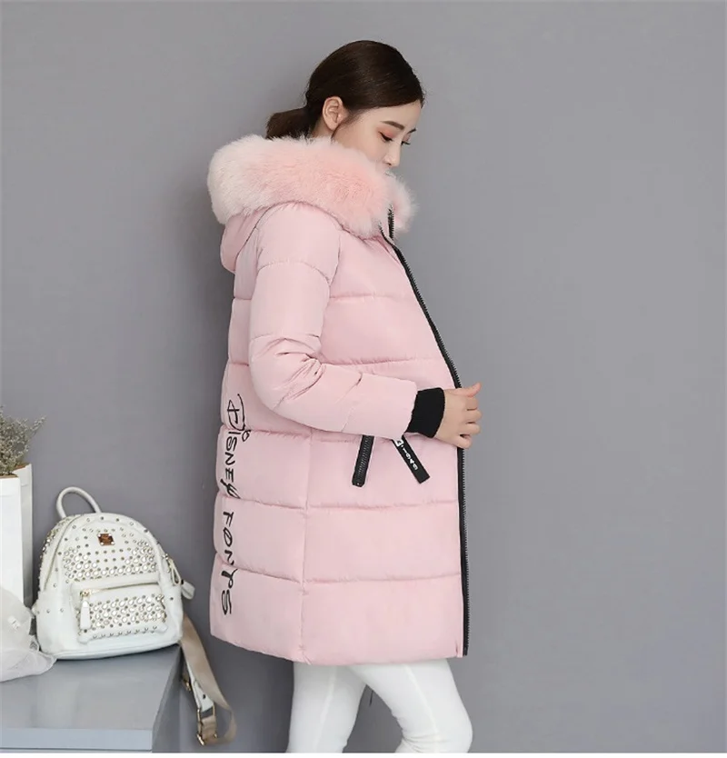 Parkas Women 2026 Winter Jacket Coat High Quality Hooded Fur Collar Outwear Female Parka Thick Cotton Padded Female Overcoat