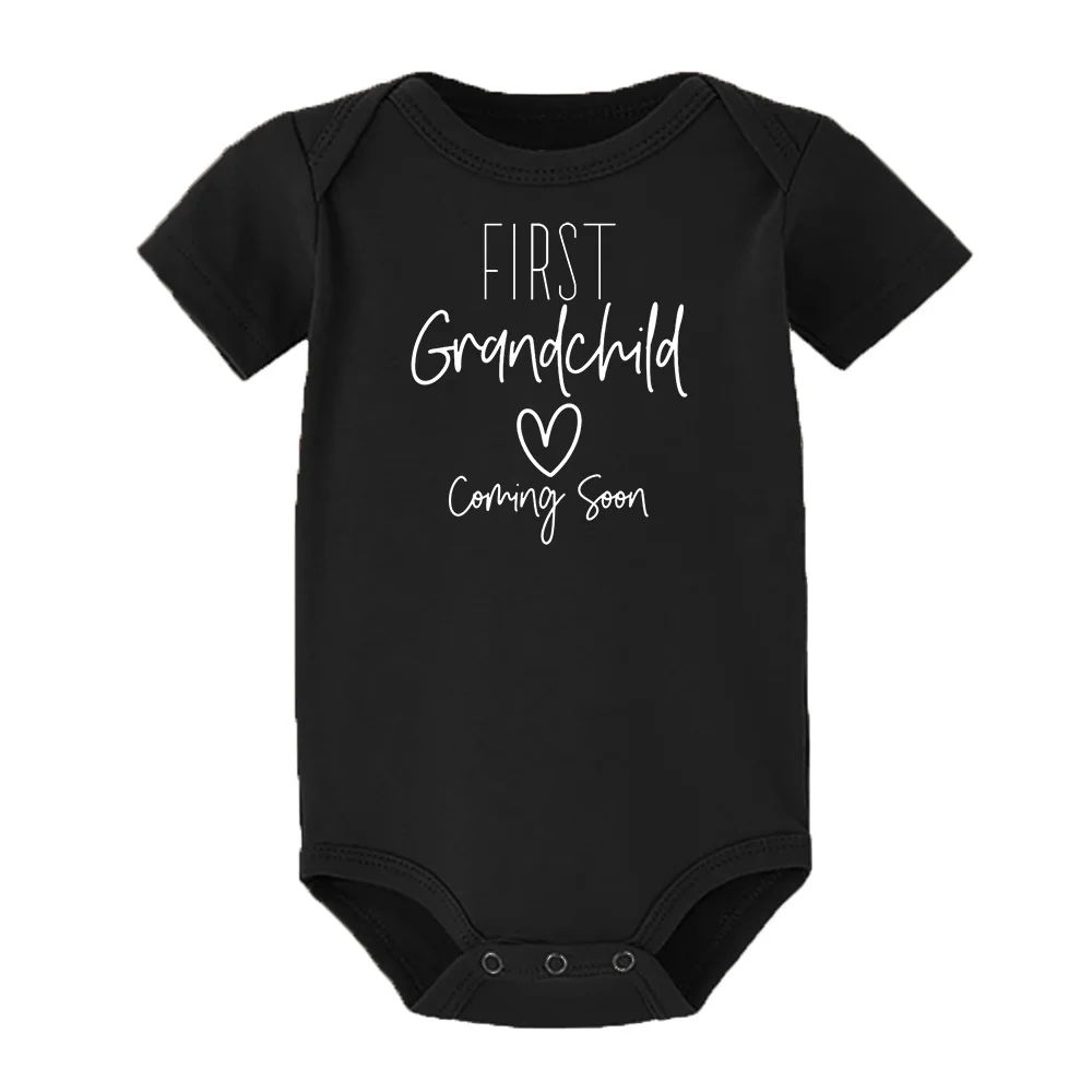 First Grandchild Coming Soon Announcement Newborn Baby Bodysuits Funny Boy Girl Short Sleeve Jumpsuit Gift for New Grandparents 5