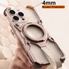 Luxury Metal Frame Magsafe Phone Case For iPhone 16Pro 16ProMax 360° Magnetic Bracket Aluminum Alloy Frameless Shockproof Cover 4
