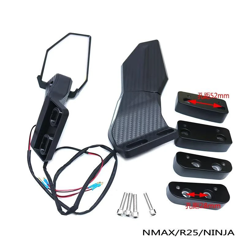 야마하 닌자400 혼다 두카티 GSXR250 CFMOTO 250SR 베넬리용 오토바이 후방 거울 사이드 미러 LED 신호등 포함