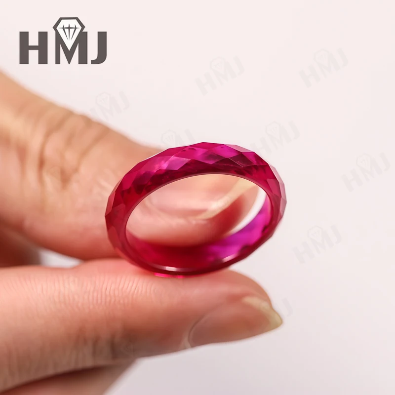 Rubin-Daumenring, voller Moissanit, grün, champagnerfarben, weiß, schwarz, schlichter Ring, Jubiläumsgeschenk mit Zertifikat, kostenlose Halskette – Detail 10