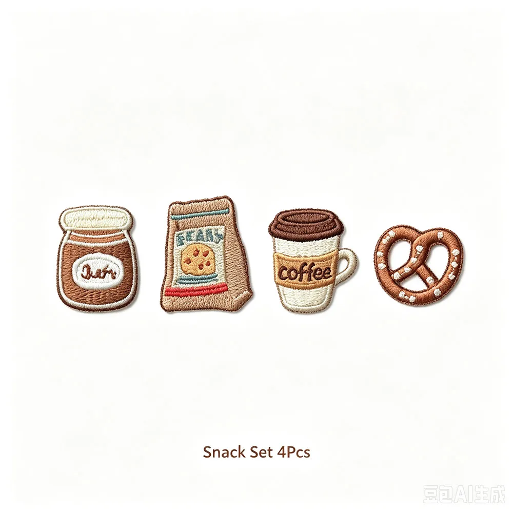 2-12pcs Coffee Bread Embroidery Patches Iron‑on Mini Food Applique for Clothing Backpack Notebook Jeans DIY Sewing Decor