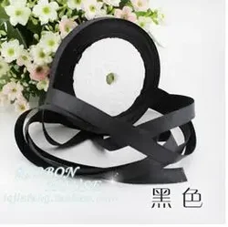 Luxurious Pink Silk Satin Ribbon - 22m x 10mm for Elegant Decorations & Gift Wrapping (Black)