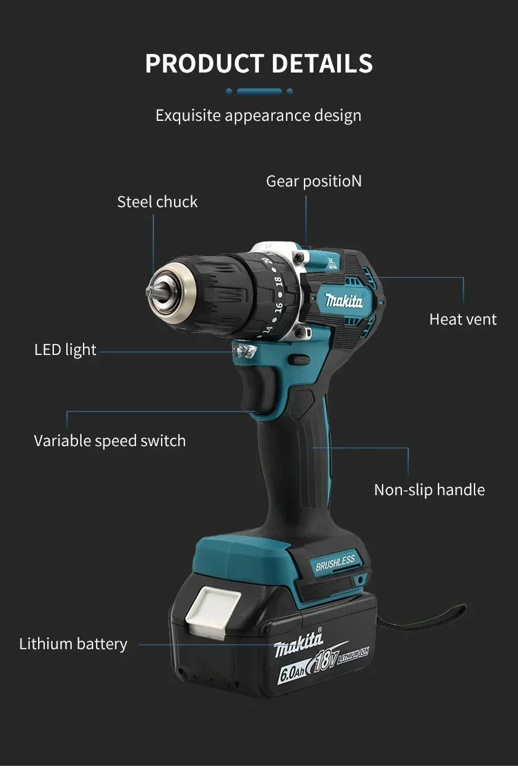 Makita DTW700 18V Cordless Electric Wrench With Battery Charger