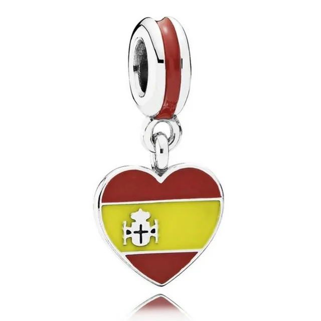 Flag silver pendant jewelry Dangle Diy Bead Fit European 925 Silver Bracelet Accessories Sterling