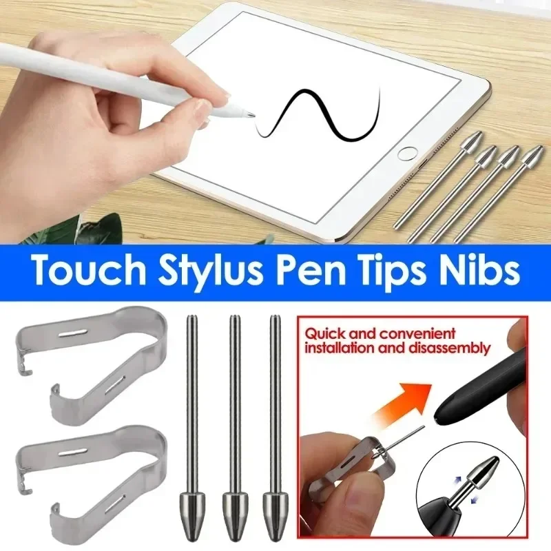 Metal Tablet Pencil Nib Wear Resistant Replacable Stylus Tip Titanium Alloy Silver for Samsung Galaxy Tab S7 S8 S9+ S23 Note20 stylus pen ipad stylus touch screen stylus pencil nib stylus pen tip pencil tips