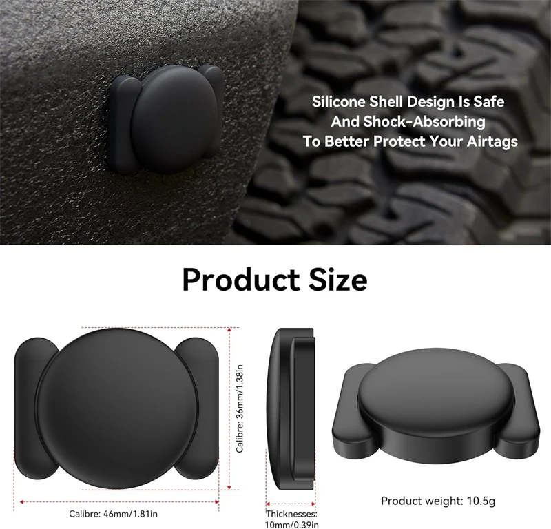 Strong Magnetic Hidden Silicone Holder Case for Apple Airtag Air Tags Car Bike Motorcycle GPS Tracker Anti-lost Mount Soft Cover