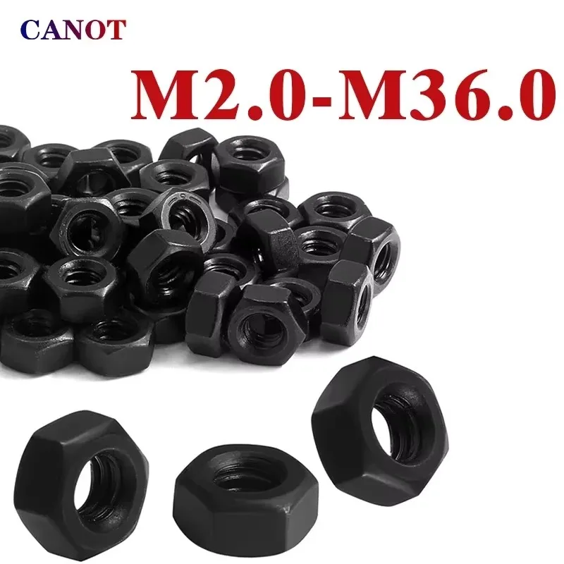 Hex Nuts Hardness 8.8 class Black Oxide Carbon Steel Metric M2 M2.5 M3 M4 M5 M6 M8 M10 M12 M14 M16 M18 M20 M22 M24 M27