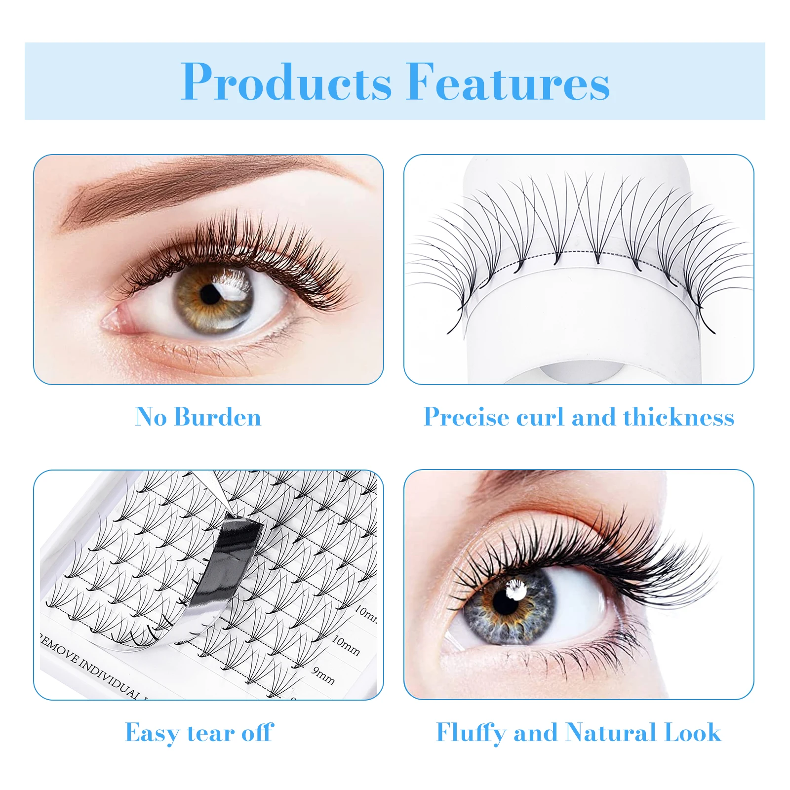 Gemerry Premade Fan Eyelashes Extension 6D 8D 9D 10D 12D 16D 20D Short Stem False Lashes Soft Russian Volume Faux Mink Eyalashes
