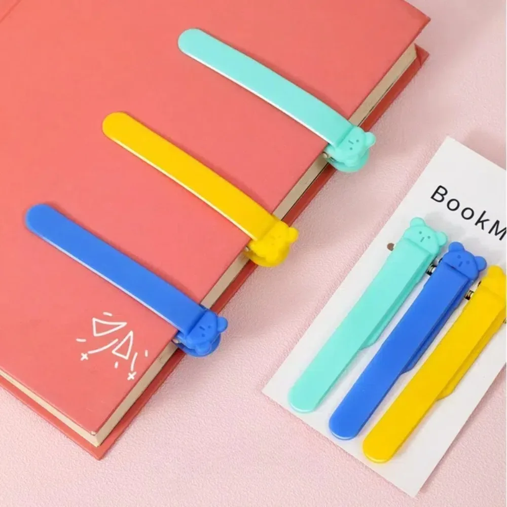 Animal Bookmark 1/3 Pcs Bookmark Clip Cute Bear Bookmark Clip Automatically Follows Page Flipping Book Markers Notebook Page Divider Student