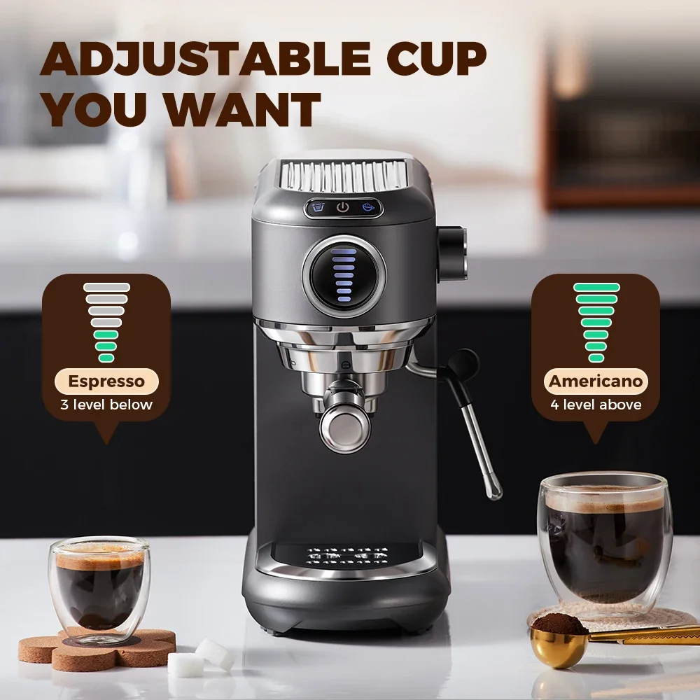 CAFELFFE 1.1L Portable Stainless Steel Coffee Maker 19 Bar Espresso Machine for Hotel Use 19 Bar Capsule Espresso Machine Coffee