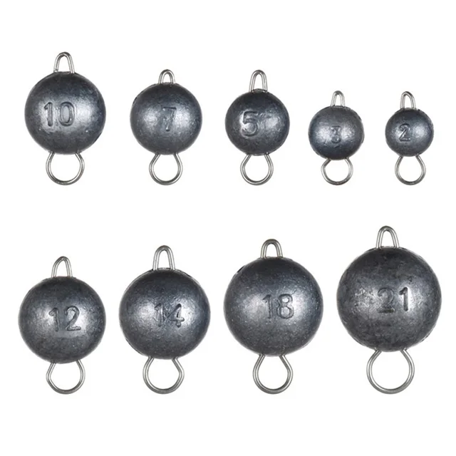 5pcs/lot Fishing Weight Sinker 3g-28g Deep Water Bullet Weight with Swivel Round Ball Sinkers Fishing Tackle Accessories