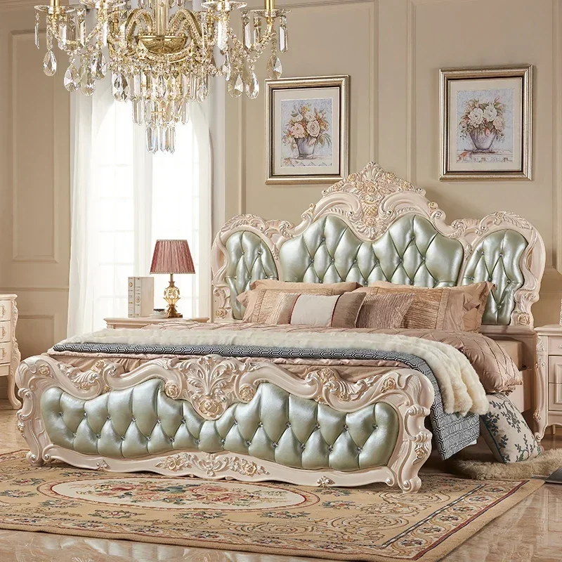

Wood Fancy Bed Frames Queen Mattress Headboard Master Bedroom Twin King Size Bed Modern Luxury Cama Matrimonial Hotel Furniture
