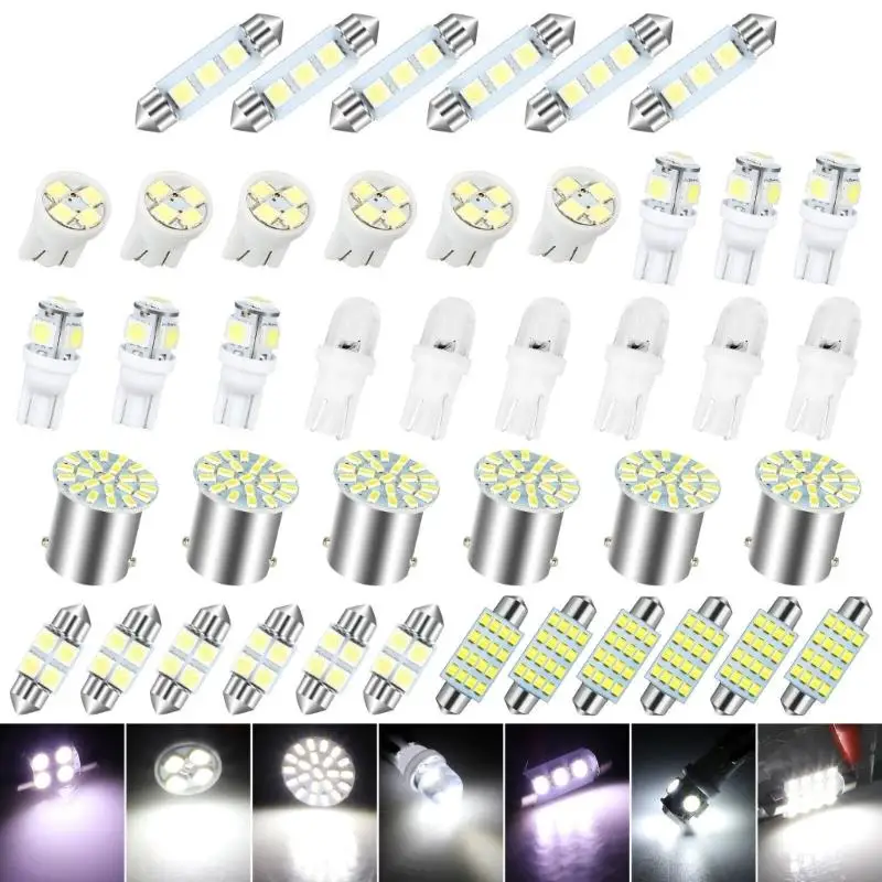 Car LED Light Bulbs 42Pcs Pack For Interior And Exterior Lighting With Long Service Life Over 50000 Hours D7YA - 2