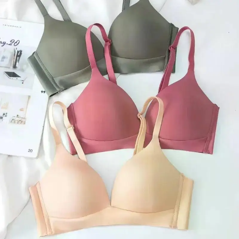 Description Picture 5 of itemJapanese Style Seamless Bras Comfort Wireless Underwear Women's No Steel Ring Bralette 3/4 Cup Glossy Bra Female Lingerie