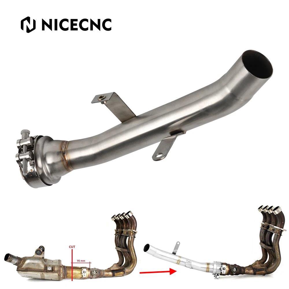 NICECNC Stainless Steel Exhaust Muffler Pipe Mid-Pipe Compatible with Suzuki GSXS1000 GSX-S 1000 2015-2020 2016 2017 2018 2019 2020 