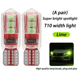 Ultra - Bright LED Car Exterior Running Lights - T10 Small Light Bulbs (Lime - 1 pair)
