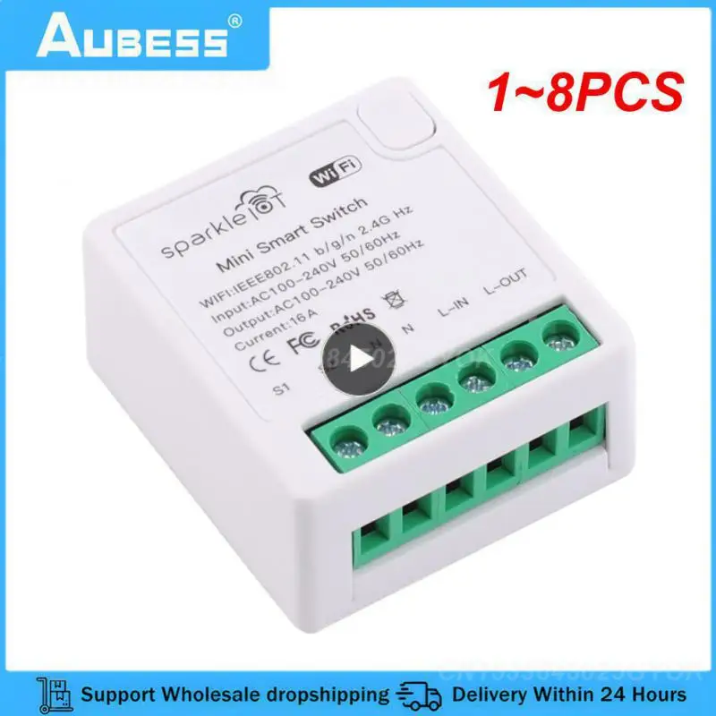 

1~8PCS Zigbee WIFI Mini Smart Switch 16A 2 Way Control Breaker Via Alexa Alice Home Tuya Smart Life Cozylife