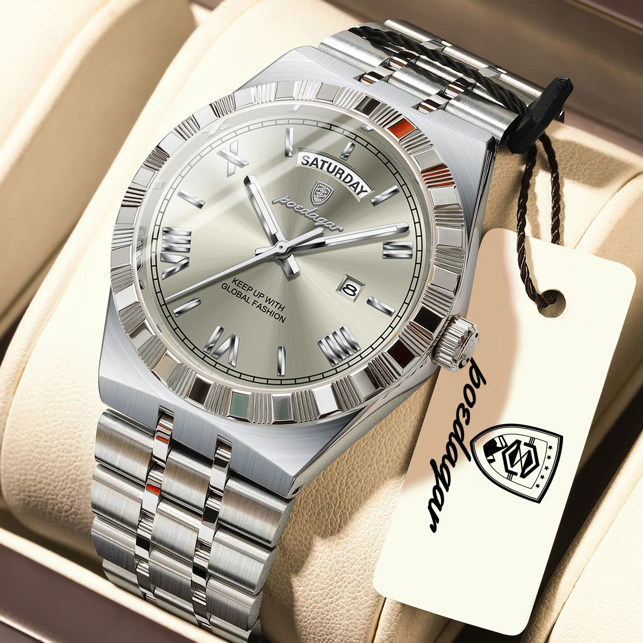 Fashion Brand Man Clock Luminous Waterproof Week Date Men's Watch Stainless Steel Quartz Business Watches For Men Reloj_voghion.com