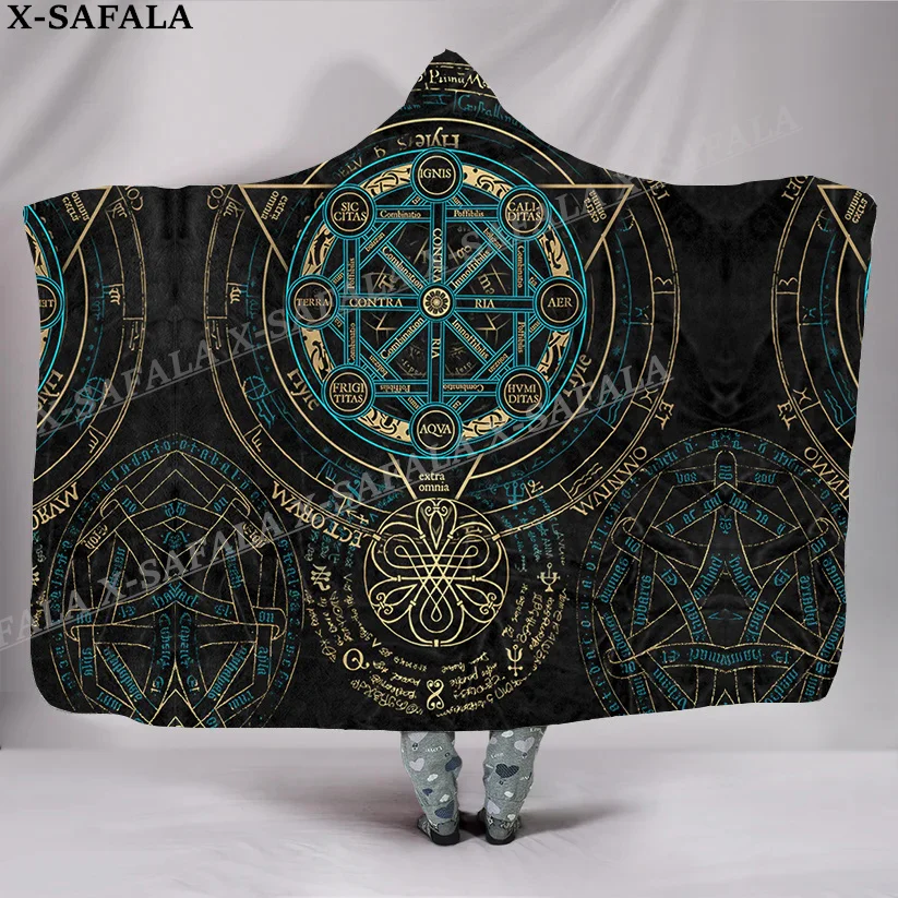 

Symbol Viking Tattoo Vegvisir 3D Printed Overcoat Hooded Blanket Coat Robe Fleece Men Women Cloak Thick Warm Windproof Wearable5