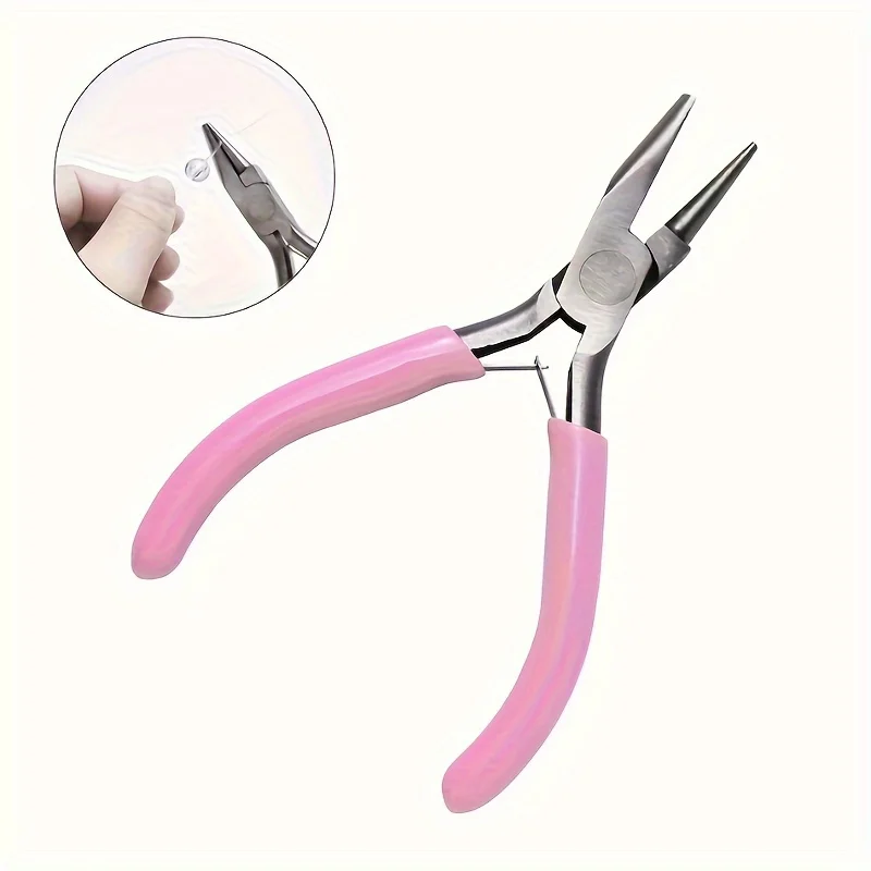 5인치 원형 오목형 펜치, 보석 제작, 비딩 및 DIY 수공예 프로젝트용 미니 정밀 와이어 루핑 도구