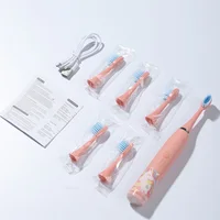 Children Electric Toothbrush Cartoon Kids With Replacement Head Ultrasonic  IPX7 Waterproof Rechargeable Sonic Toothbrush 6