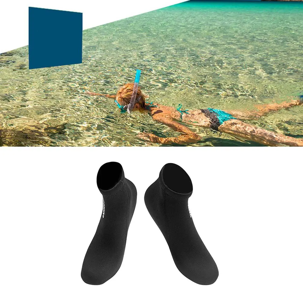 Neoprene Anti-Slip Warm Diving and Surfing Socks - 2MM Flexible Water Sport Booties, Black