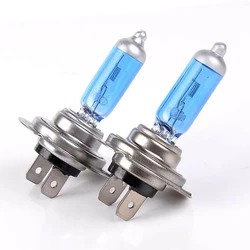 2Pcs/set H7 6000K Halogen Bulb Super Bright Effect Lamp Kit Car Headlight Bulb 55W Quartz Glass Tube Highlight Headlamp DC 12V