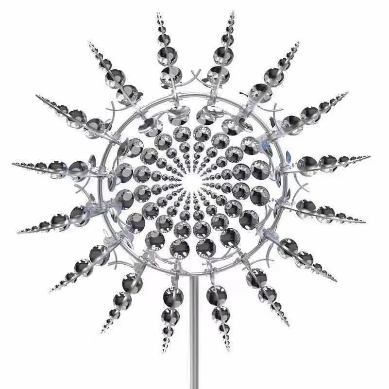 Outdoor Metal Windmill Rotating Outdoor Wrought Iron Unique Magic Circular Metal Windmill Wind Chimes Easy to Install Lawn Toys