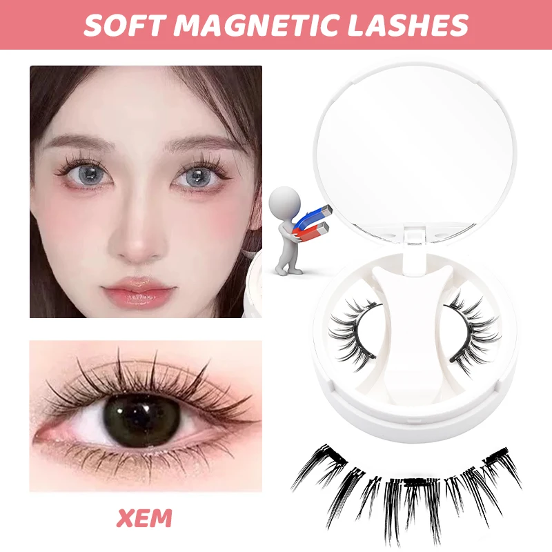 Künstliche Nerzwimpern 3D Magnetische Natürliche Falsche Wimpern Großhandels-Set Wiederverwendbare Magnetwimpern mit Pinzette