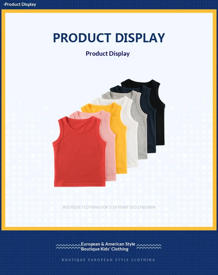 Neu eingetroffen: Koreanische Kinderkleidung – 100 % Baumwolle, einfarbiges T-Shirt, Sommer-Kindertop, Kinder-Tanktop – Detail 2