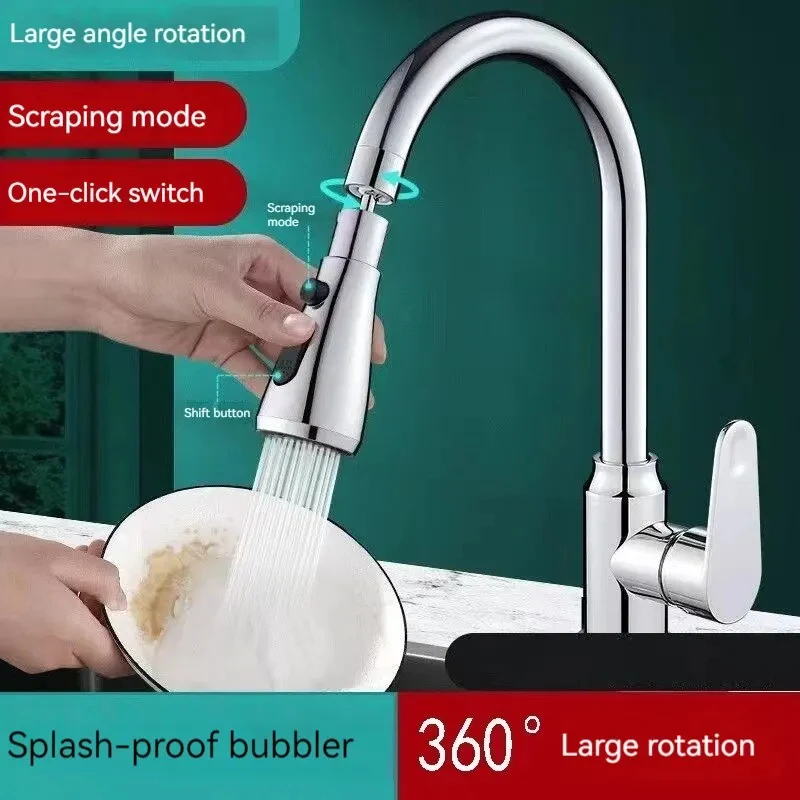 Faucet Extender Metal Alloy Three Modes Head Water Saver 1pc