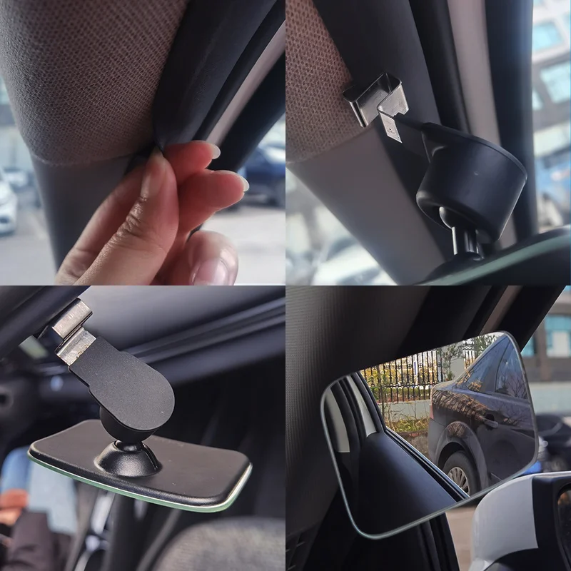 Car Auxiliary Blind Spot Mirror Interior HD Convex Rearview Mirror 270  Degree Wide Angle Adjustable Parking Rimless Mirrors - AliExpress