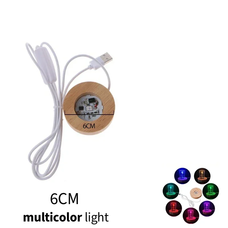 ตัวเลือกสินค้า LED แก้วคริสตัลเรซิ่น 3D ส่องสว่าง ตกแต่งบ้าน ปรับสีได้